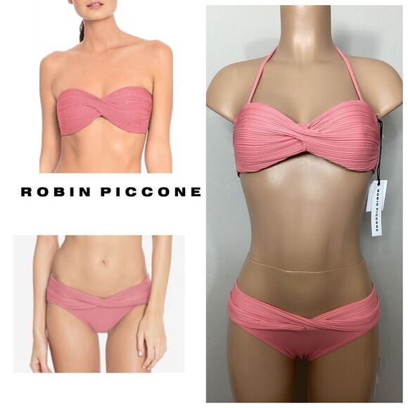 New. Robin Piccone twist front bikini set. XS. Retails $178 - Picture 1 of 11